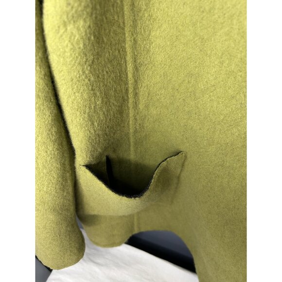 Beyond Threads Alpaca Coat Womens L Gray Green Reversible Wool Artsy Lagenlook - Picture 10 of 16